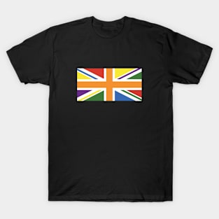 LGBTQ+ RAINBOW PRIDE UK FLAG (UNION JACK) - RAINBOW PRIDE FLAG T-Shirt